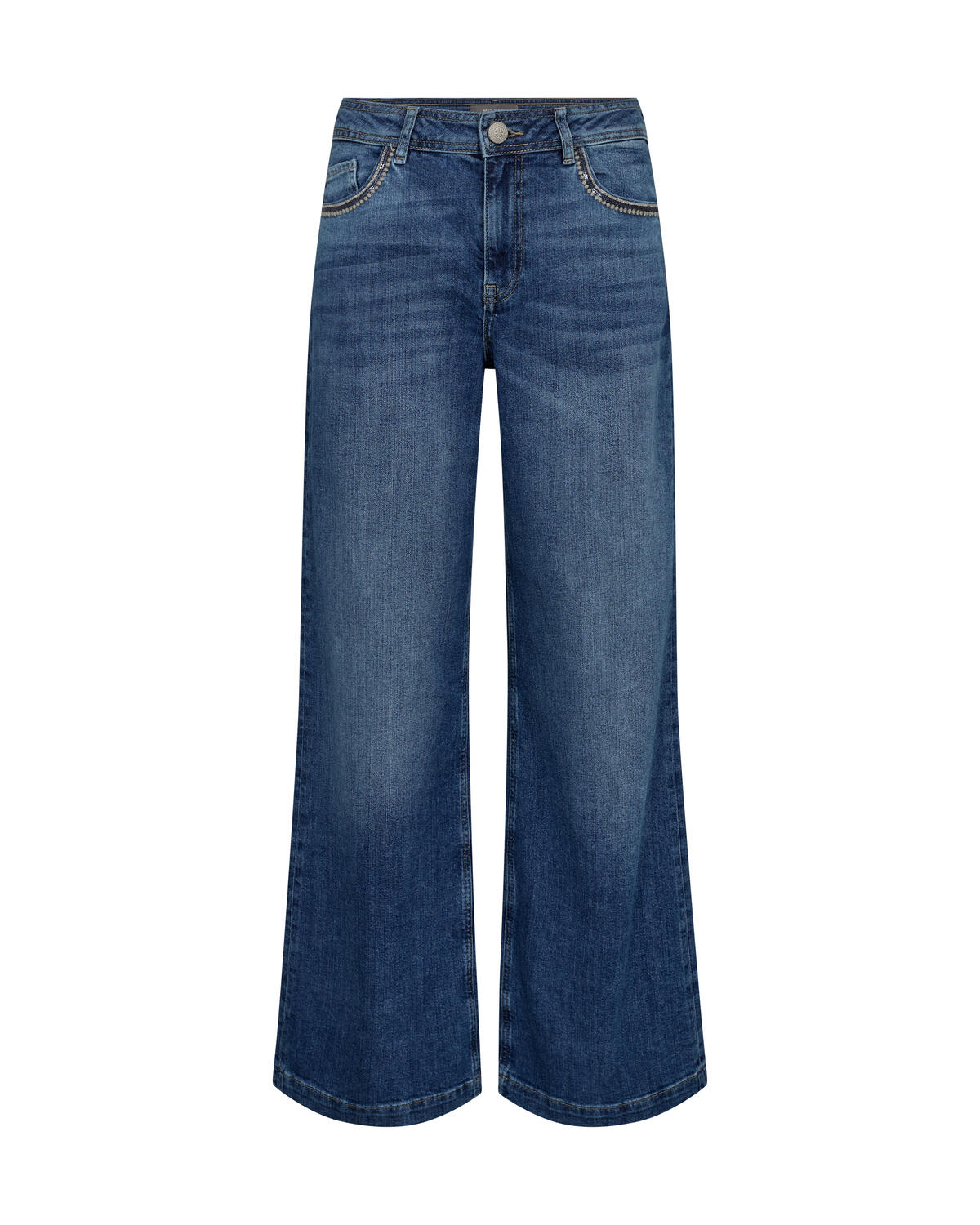 Dara Deco wide leg jeans - Mid Blue